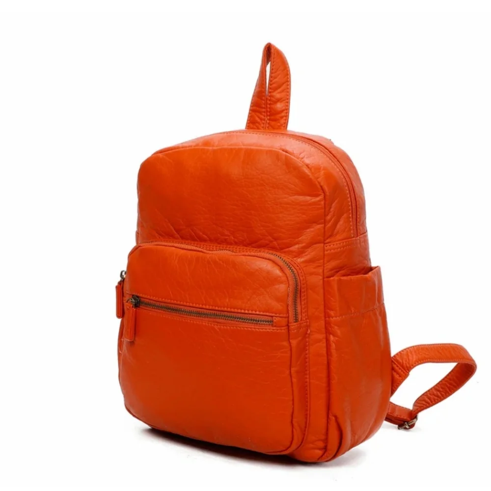 NWT Ampere Creations Marie Backpack Orange Vegan Leather Backpack